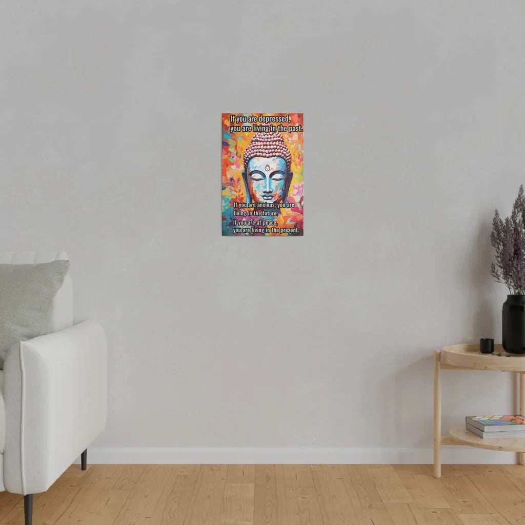 Large Yoga Wall Art With Buddha Quote Design - 12x18 in / 0.75