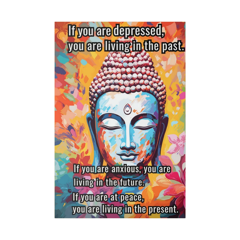 Large Yoga Wall Art With Buddha Quote Design