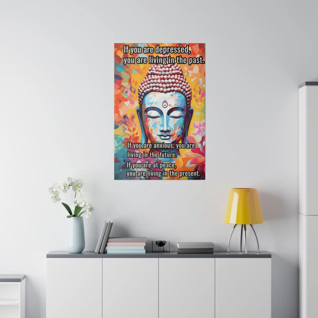 Large Yoga Wall Art With Buddha Quote Design