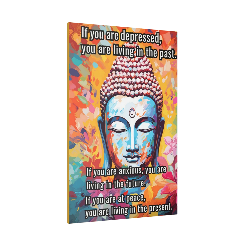 Large Yoga Wall Art With Buddha Quote Design