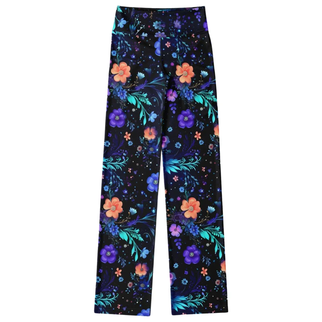 Legging Flare With Galactic Floral Celestial Print