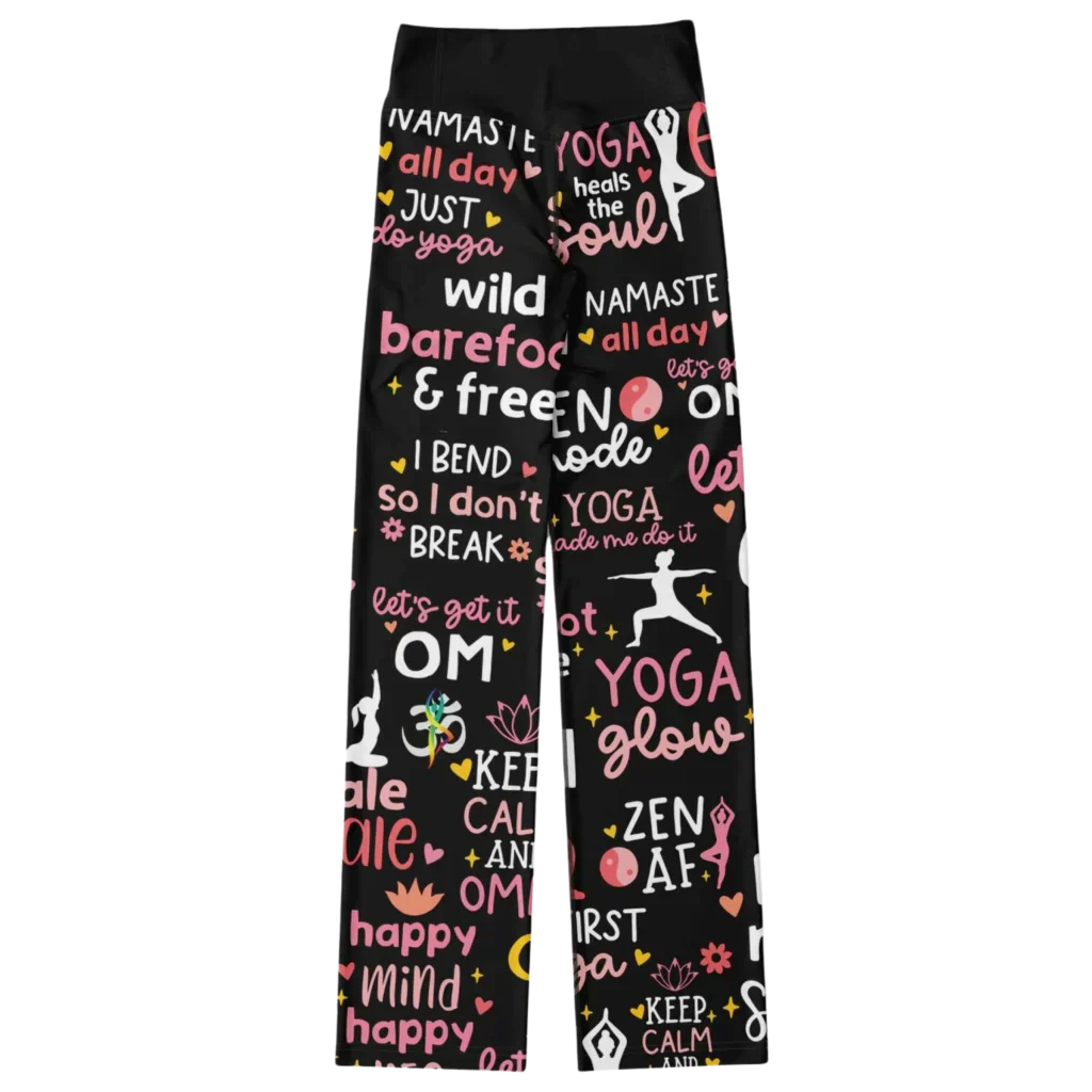 Leggings Flare With Spiritual Yoga Quote Print