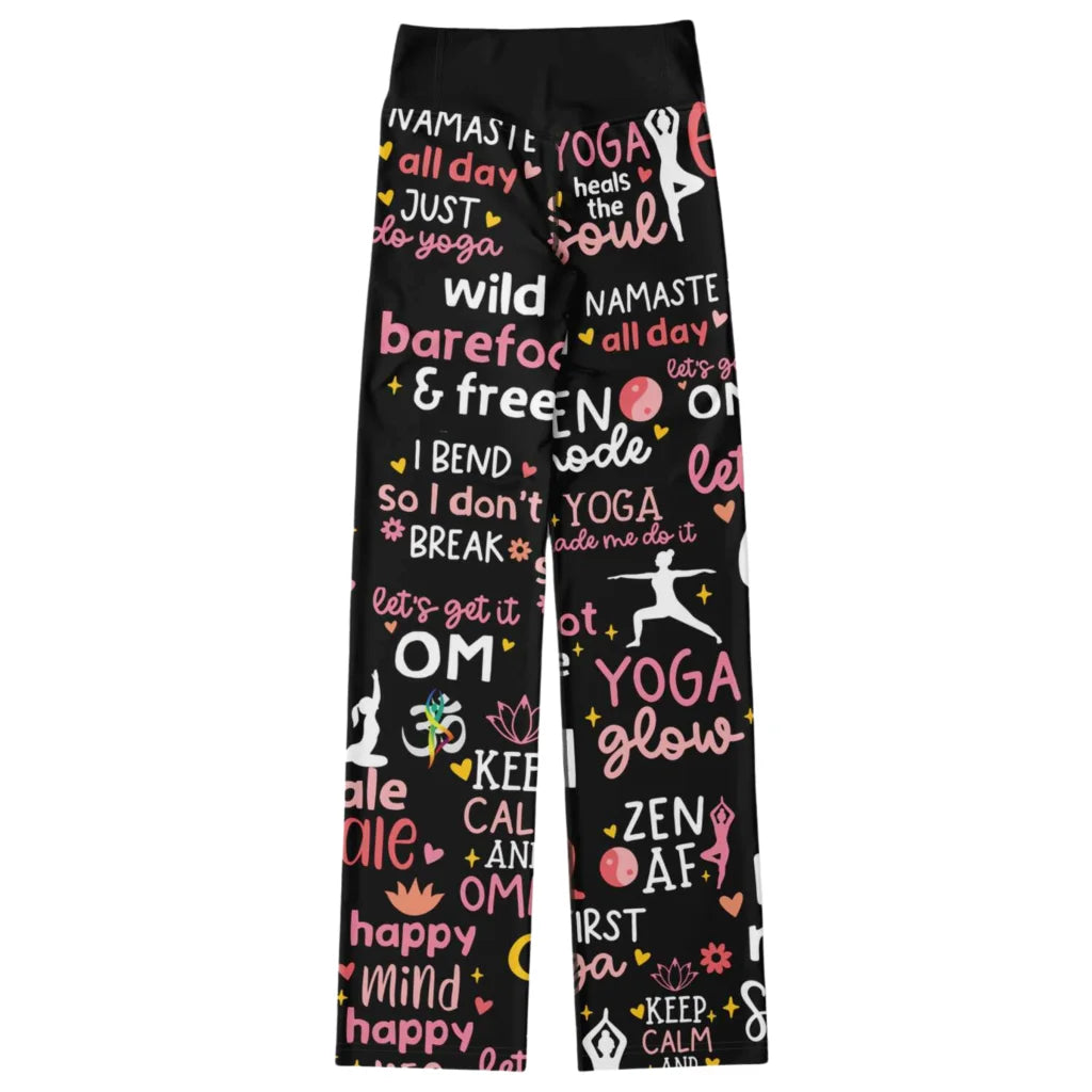 Leggings Flare With Spiritual Yoga Quote Print