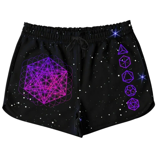 Loose Fitting Shorts Women’s With Sacred Geometry Print - XS