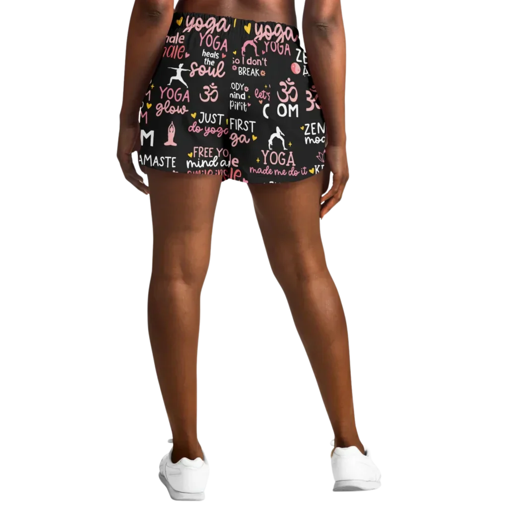 Loose Shorts Yoga With Inspirational Quote Print