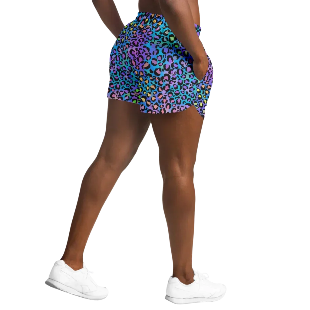 Loose Women’s Shorts With Neon Leopard Spirit Print