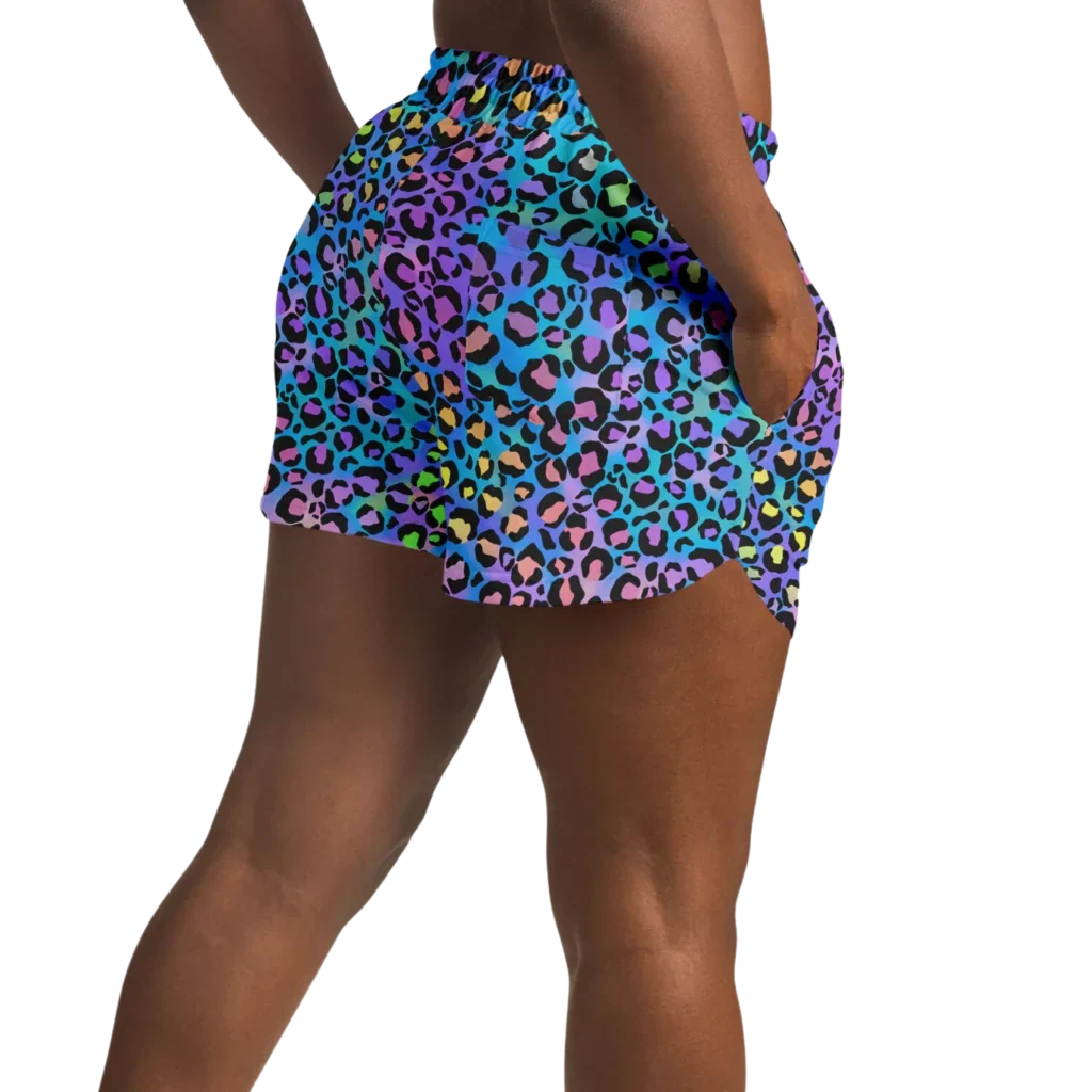 Loose Women’s Shorts With Neon Leopard Spirit Print