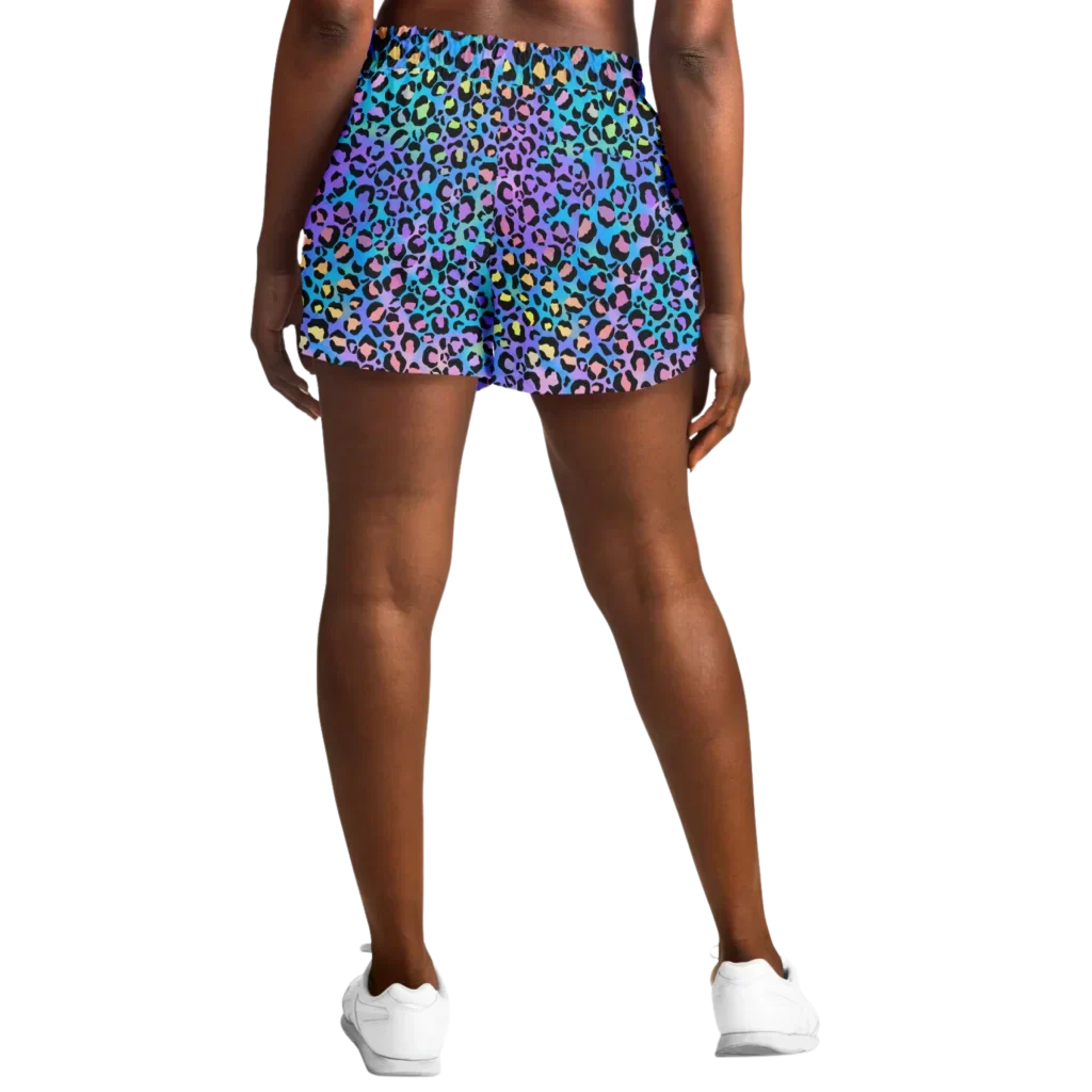 Loose Women’s Shorts With Neon Leopard Spirit Print