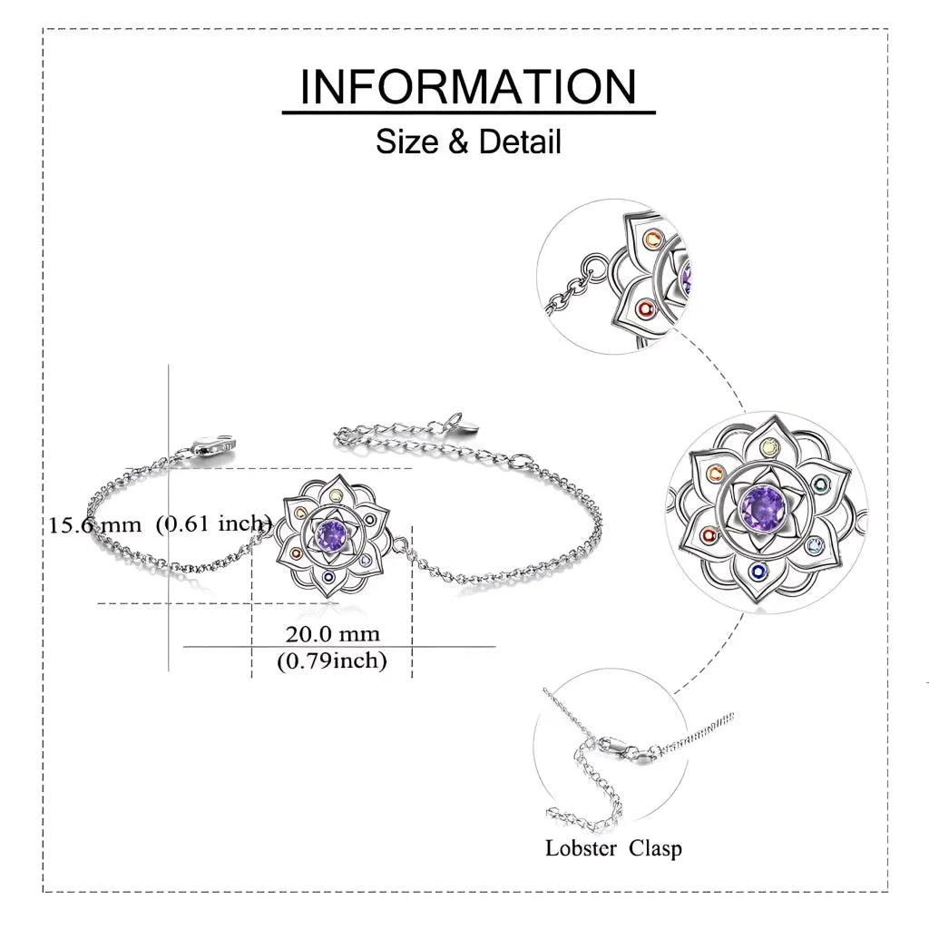 Lotus Cable Chain 925 Sterling Silver Bracelets - Silver