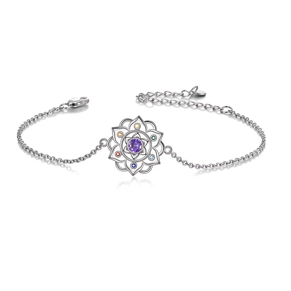 Lotus Cable Chain 925 Sterling Silver Bracelets - Silver