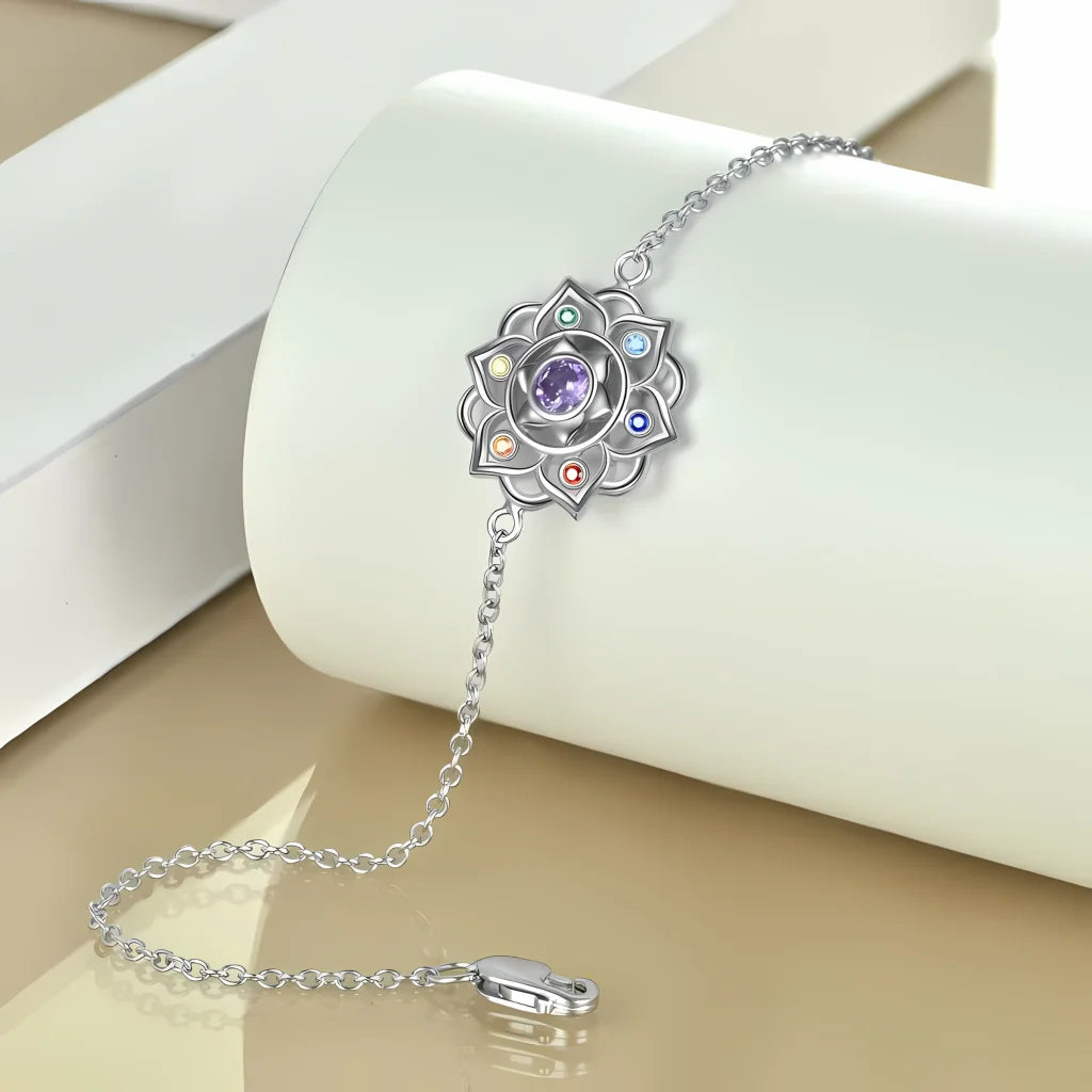 Lotus Cable Chain 925 Sterling Silver Bracelets - Silver