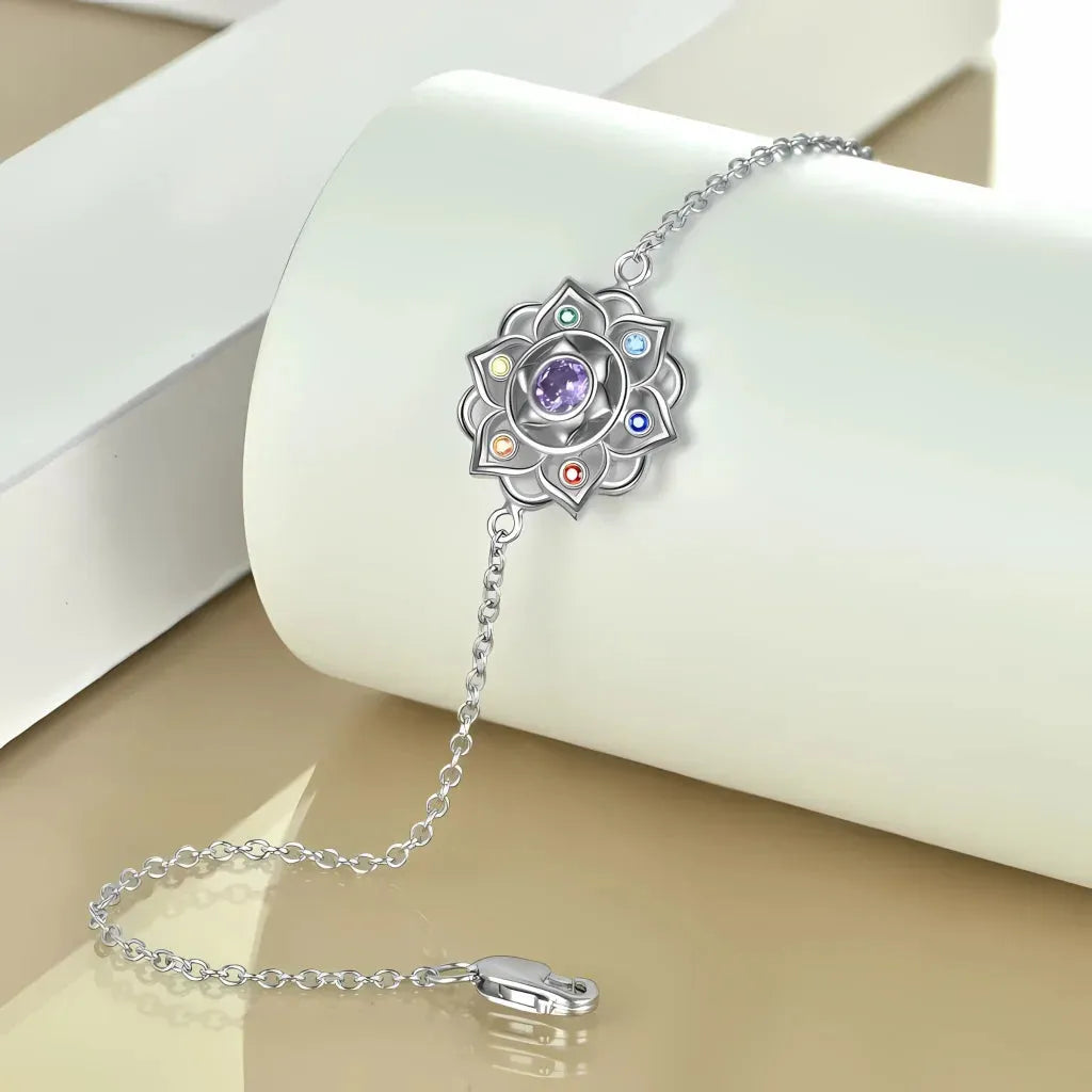 Lotus Cable Chain 925 Sterling Silver Bracelets - Silver