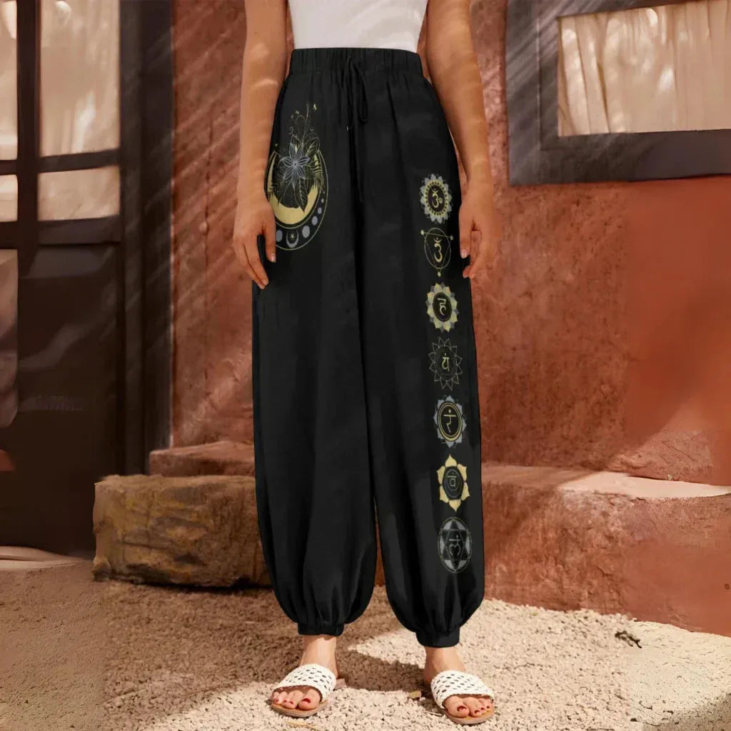 Lunar Energy Black Harem Trousers Womens Edition