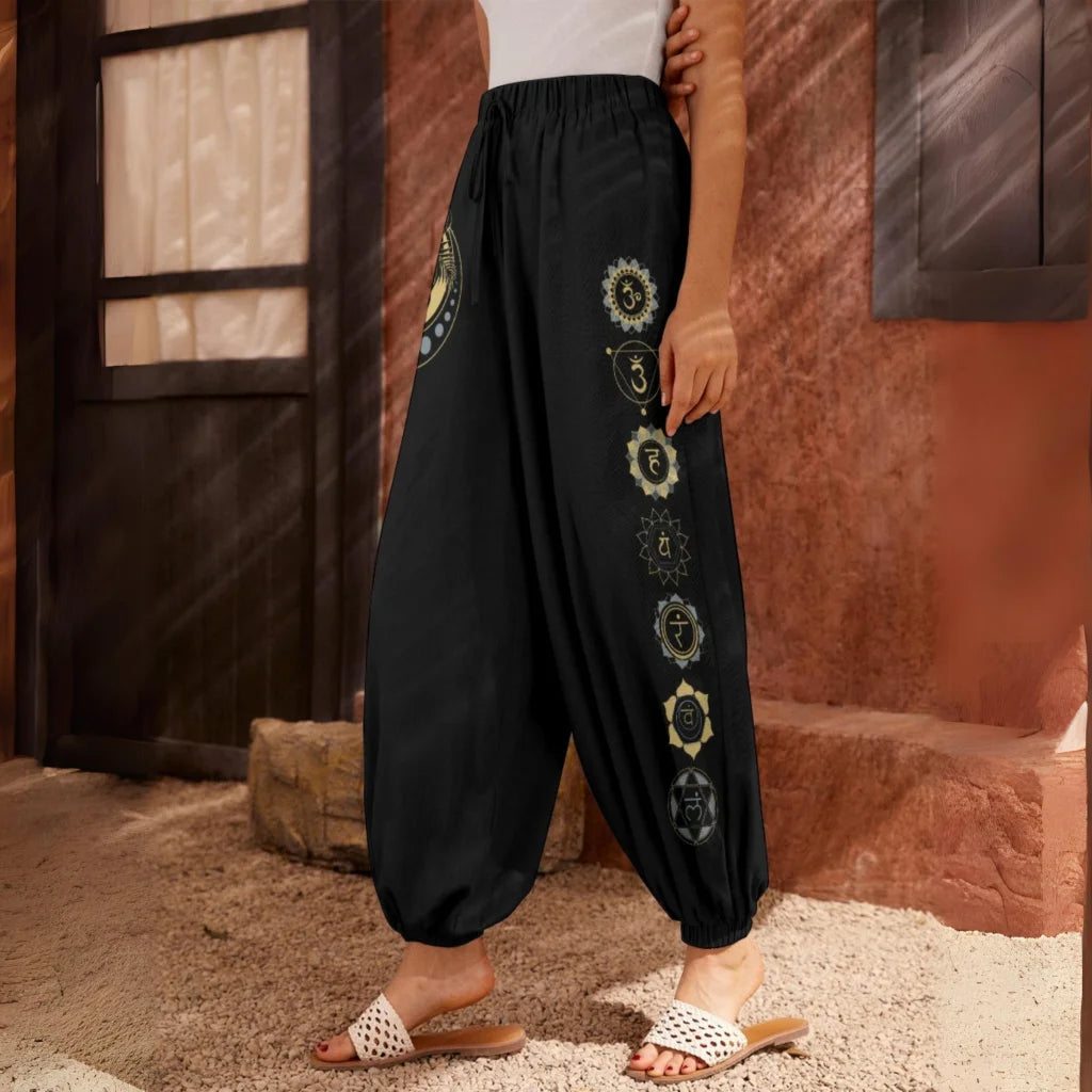 Lunar Energy Black Harem Trousers Womens Edition - XS