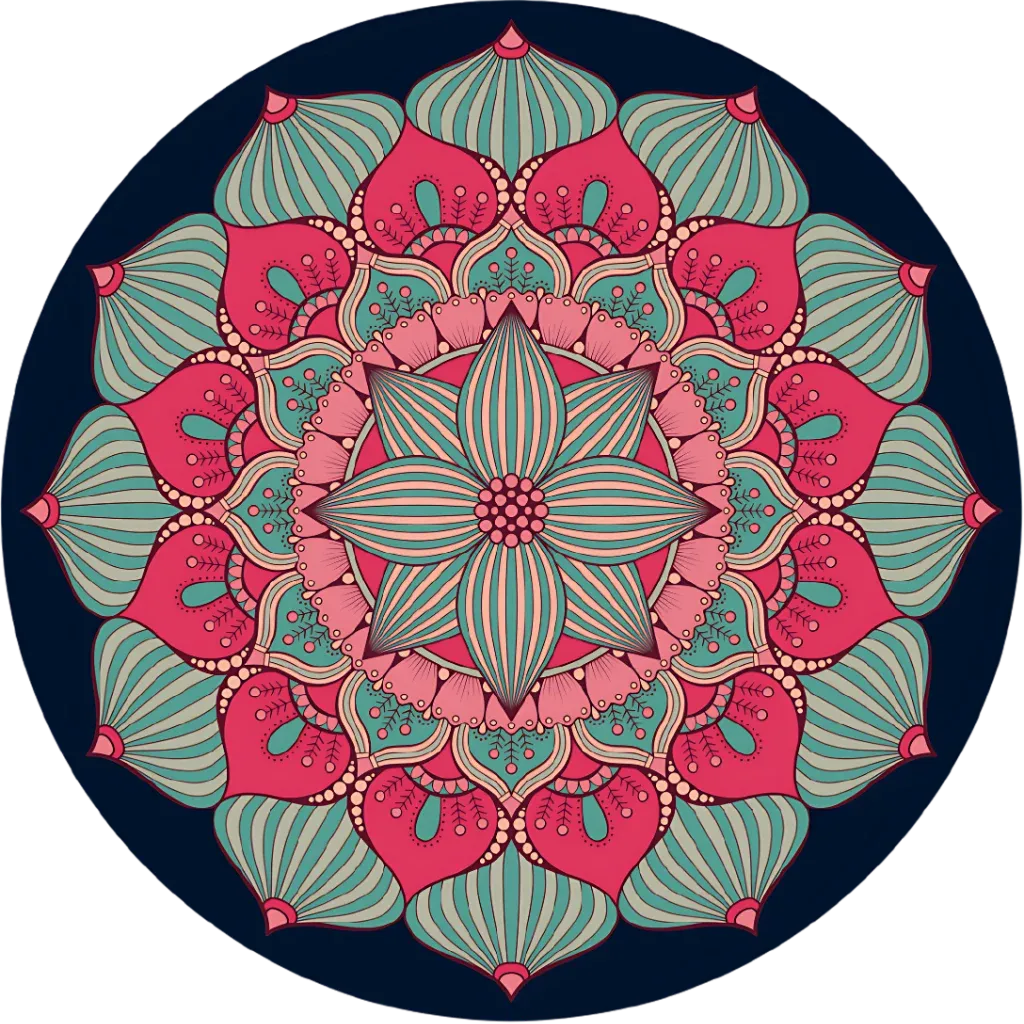 Luxury Circular Yoga Mat With Anti-Slip Suede Surface - Ethnic Style / 1400X1.5 mm