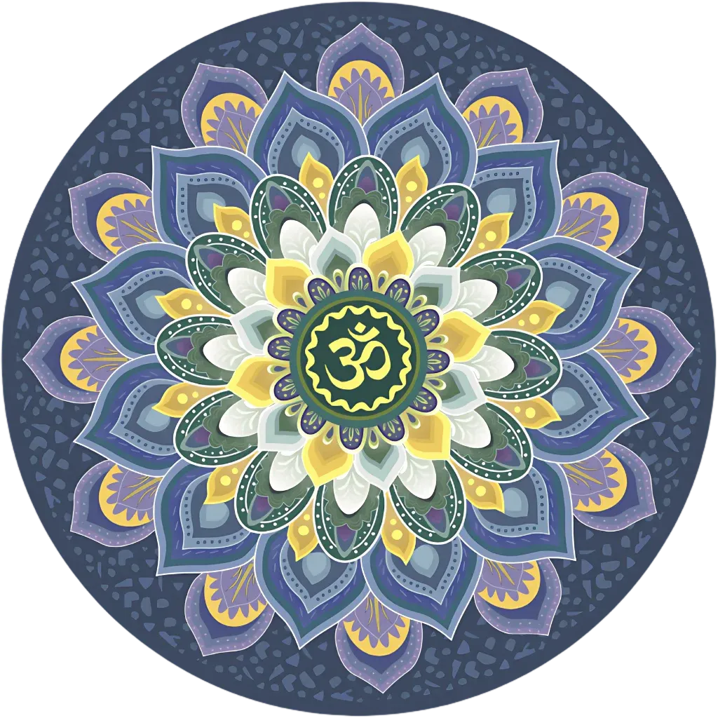 Luxury Circular Yoga Mat With Anti-Slip Suede Surface - Mandala / 1400X1.5 mm