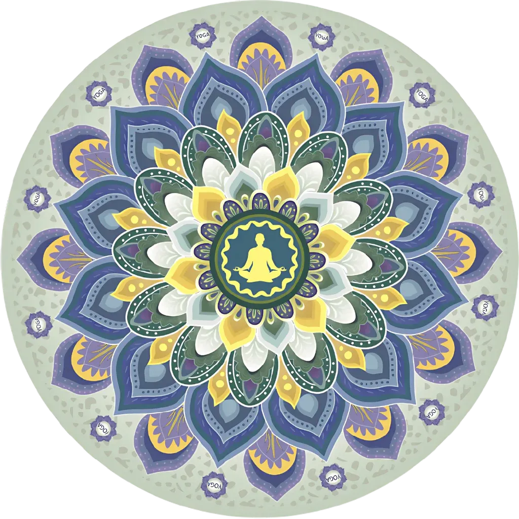 Luxury Circular Yoga Mat With Anti-Slip Suede Surface - Meditation / 1400X1.5 mm