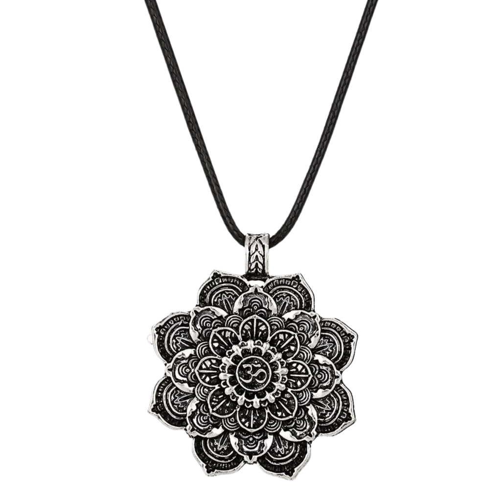Mandala Charm Necklace Om for Daily Mindful Living