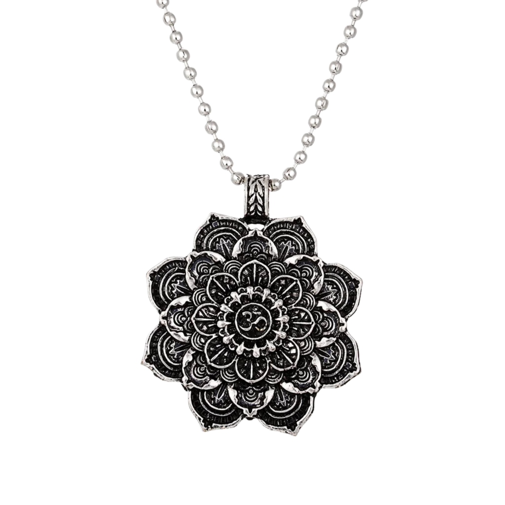Mandala Charm Necklace Om for Daily Mindful Living