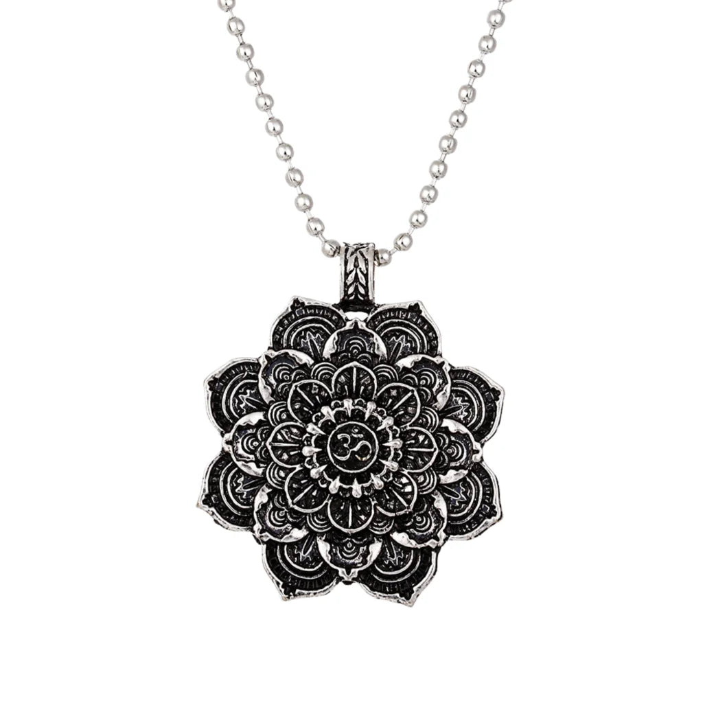 Mandala Charm Necklace Om for Daily Mindful Living