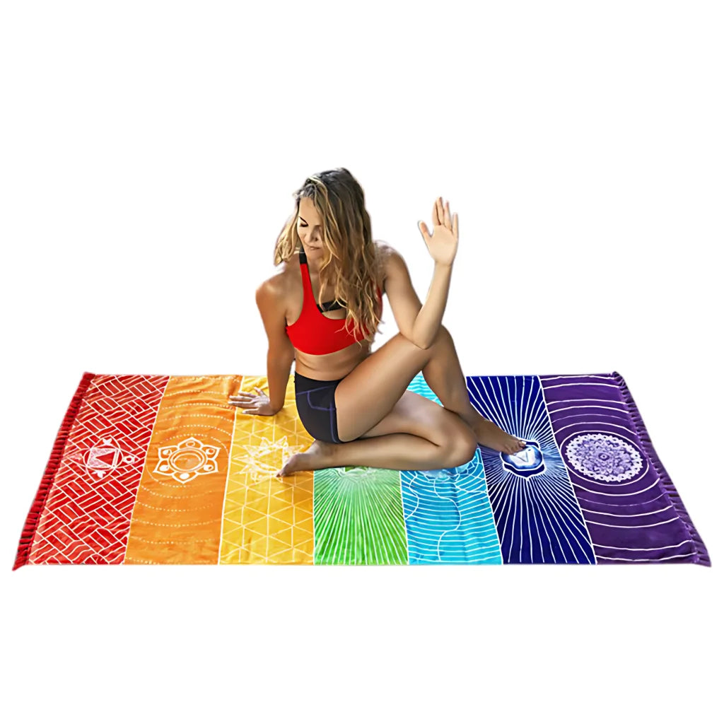 Mandala Print Carpet Yoga With Stretch Fabric Comfort
