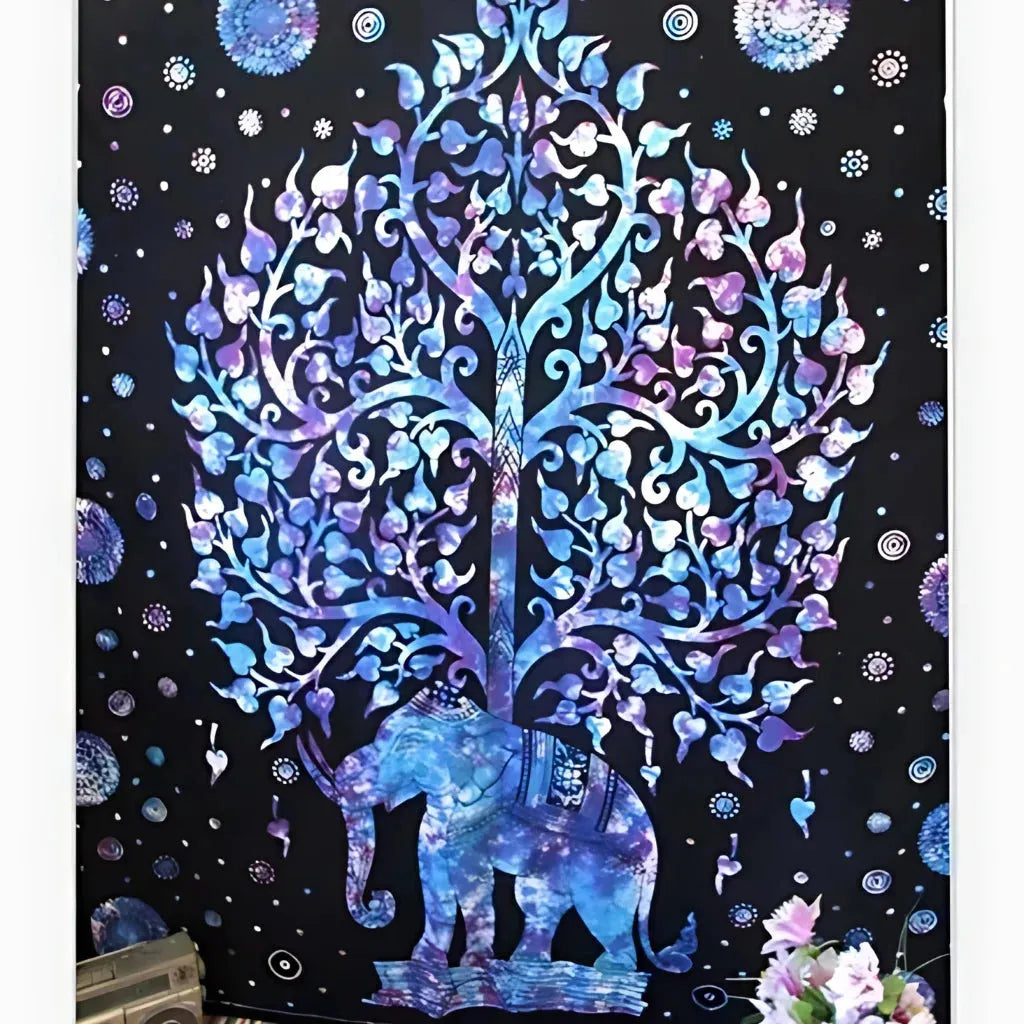 Mandala Wall Tapestry With Elephant Design - 03 Style / L