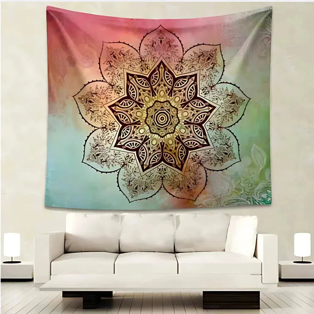 Mandala Wall Tapestry With Elephant Design - 06 Style / L
