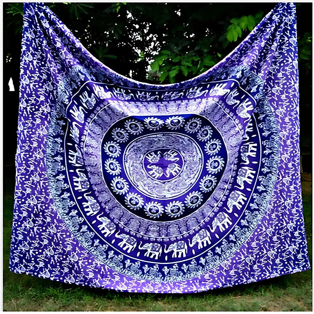 Mandala Wall Tapestry With Elephant Design - 14 Style / L