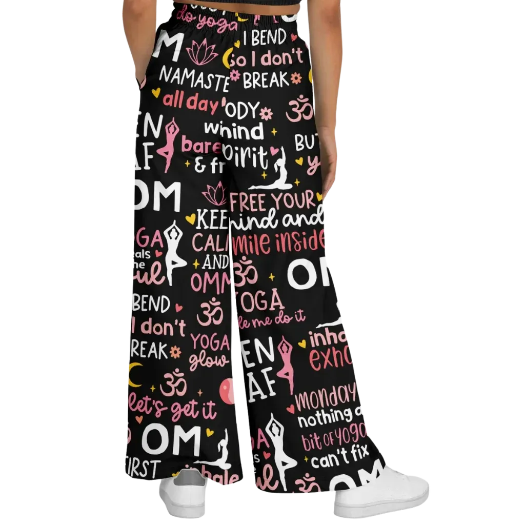 Mantra Mood Flared Jogger Pants With Yoga Quotes