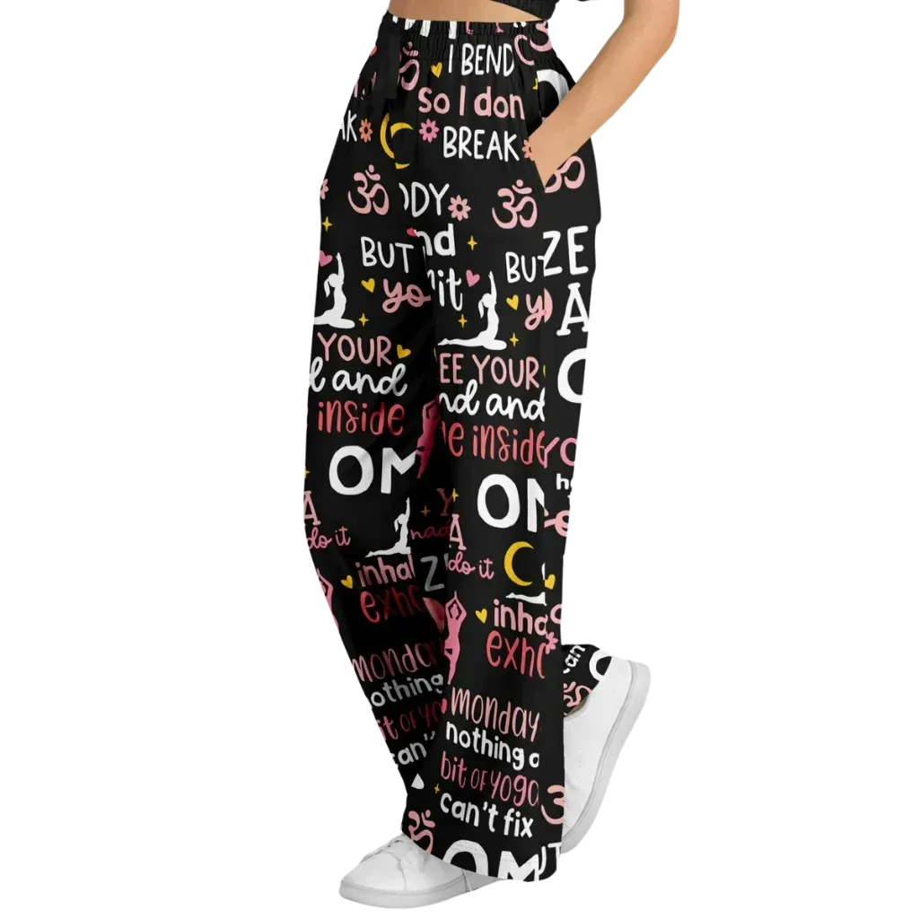 Mantra Mood Flared Jogger Pants With Yoga Quotes