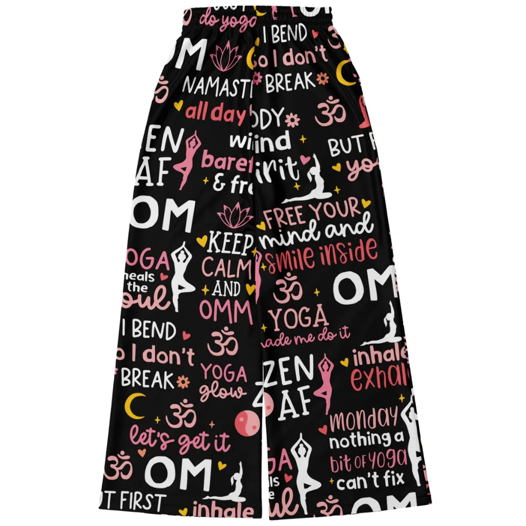 Mantra Mood Flared Jogger Pants With Yoga Quotes