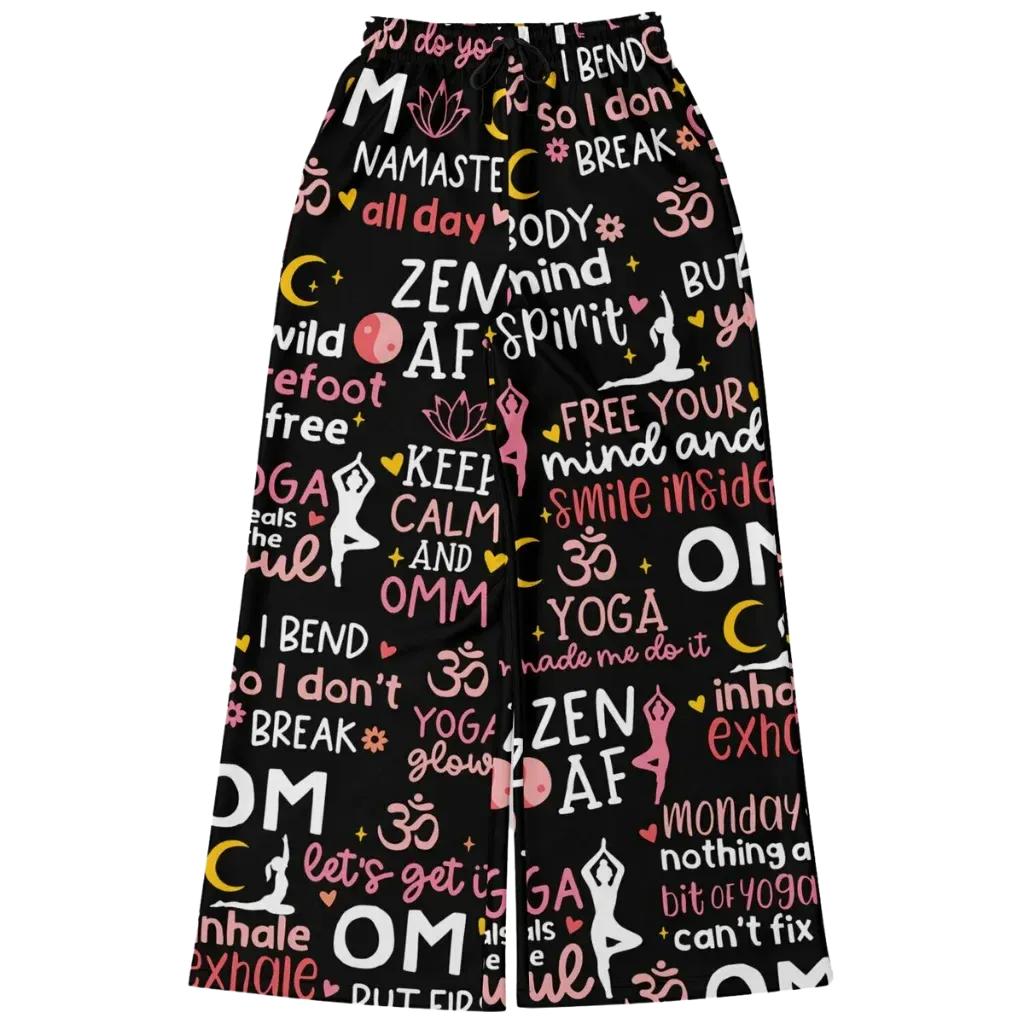 Mantra Mood Flared Jogger Pants With Yoga Quotes
