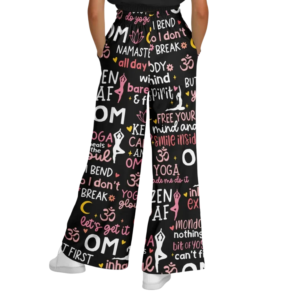Mantra Mood Flared Jogger Pants With Yoga Quotes