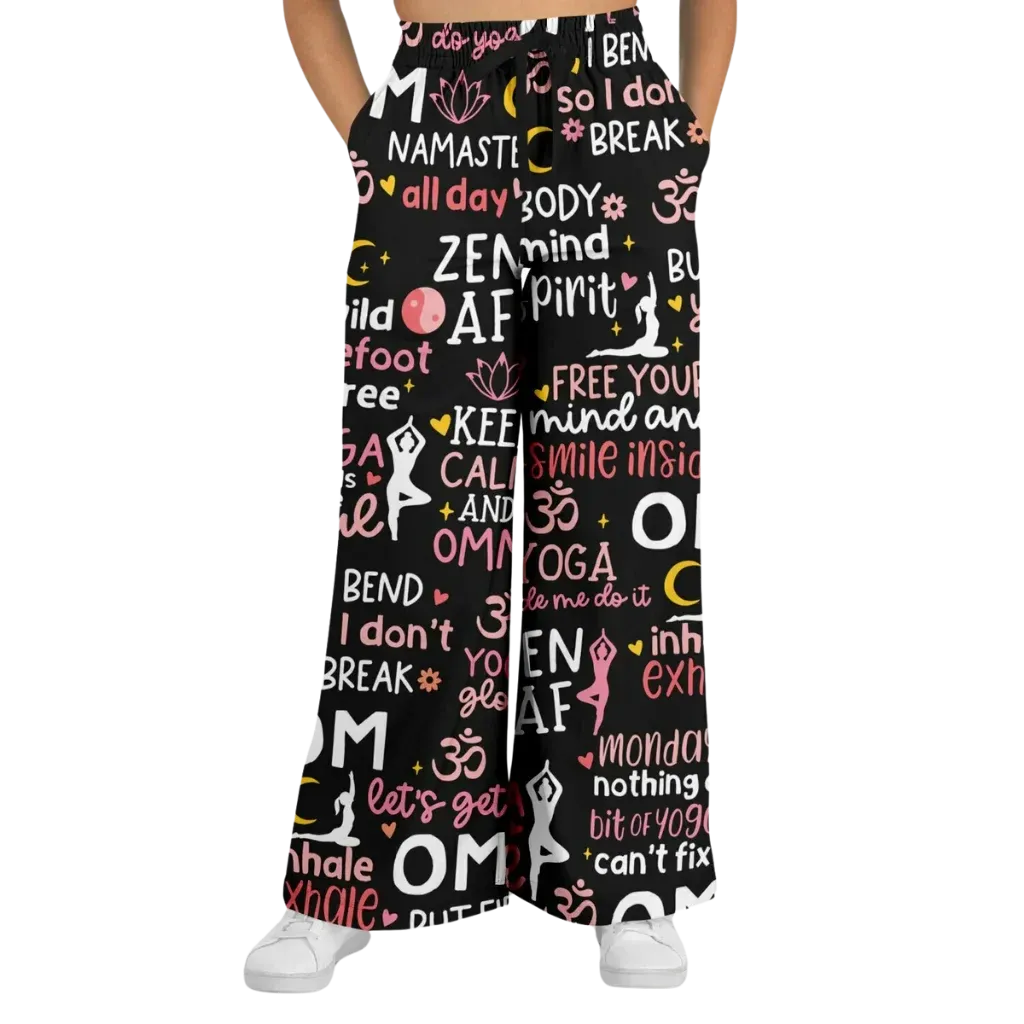 Mantra Mood Flared Jogger Pants With Yoga Quotes