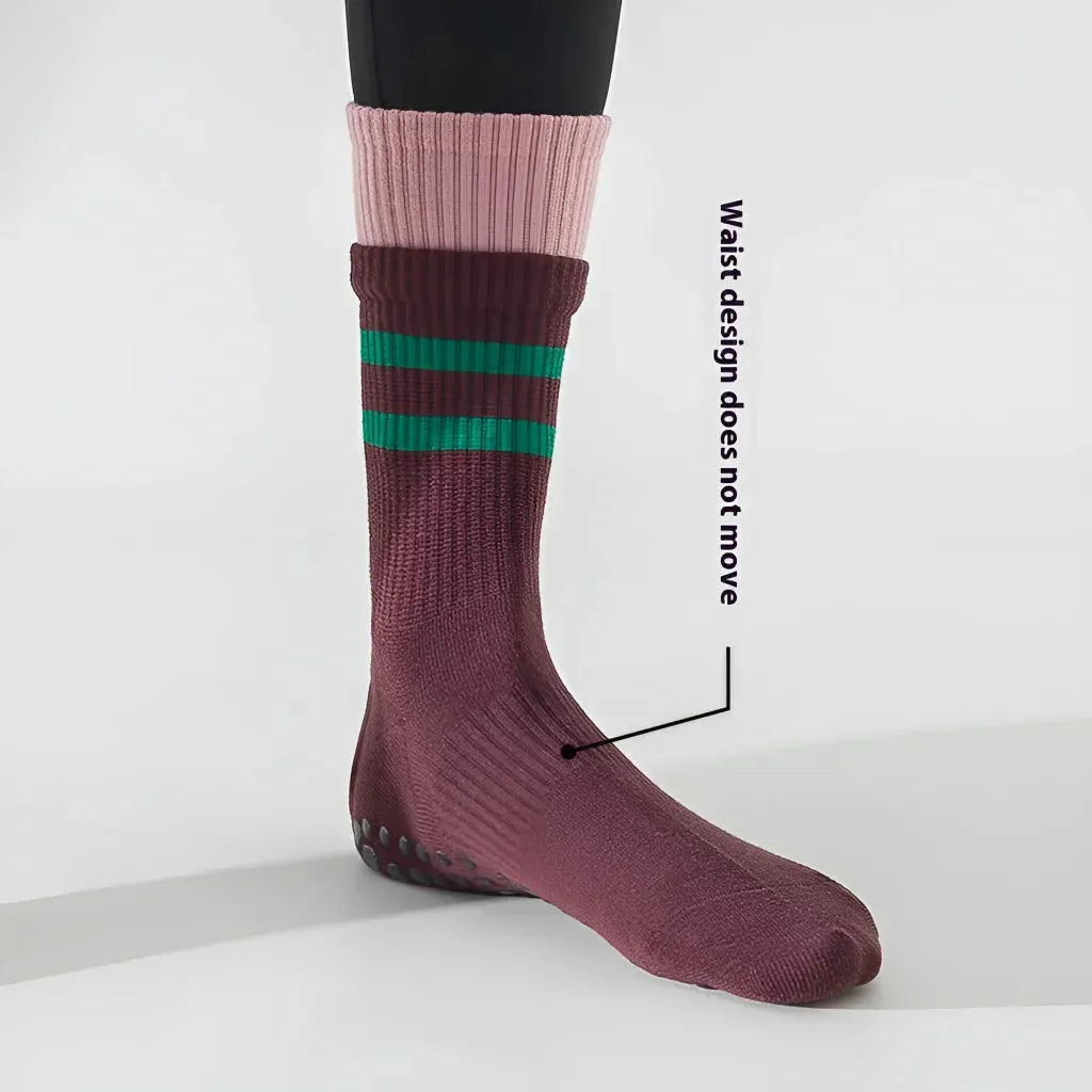 Mid Calf Pilates Grip Socks For Women’s Studio Flow
