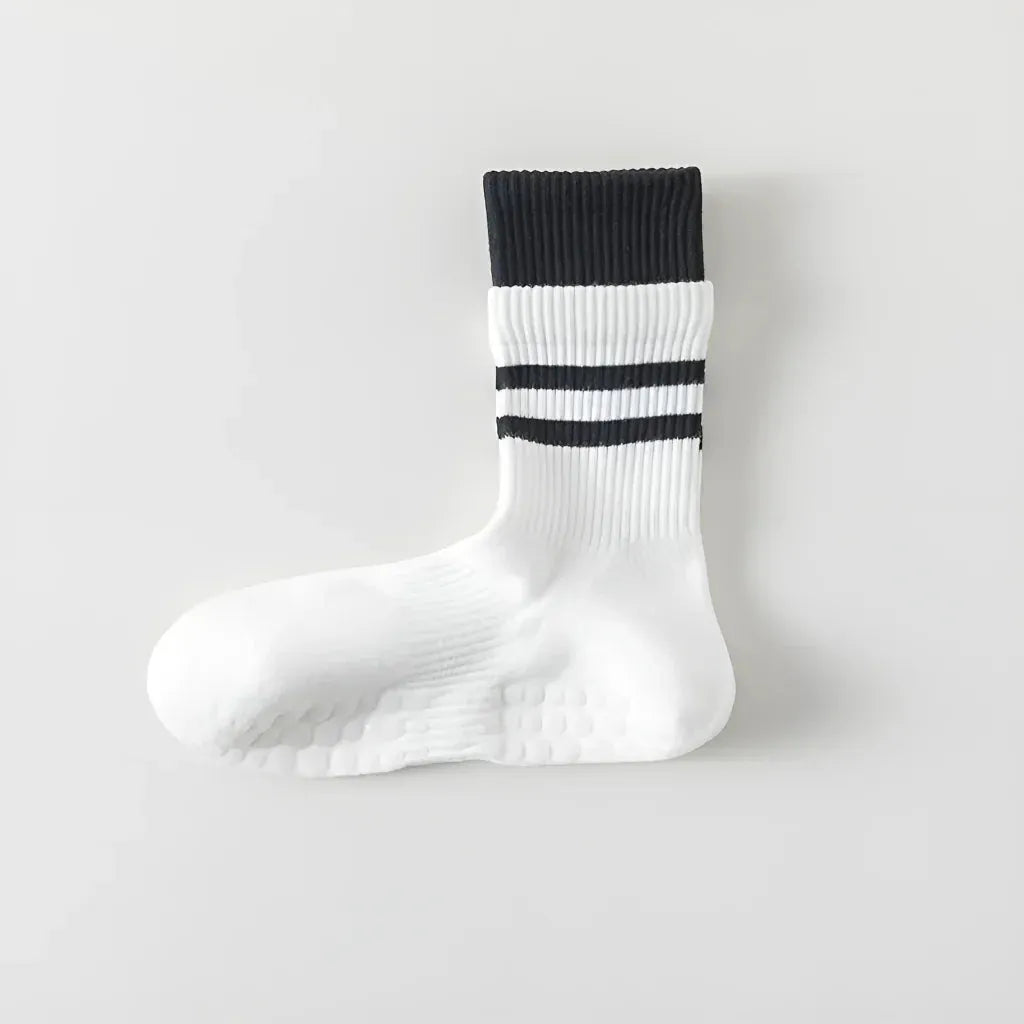 Mid Calf Pilates Grip Socks For Women’s Studio Flow - White / one size