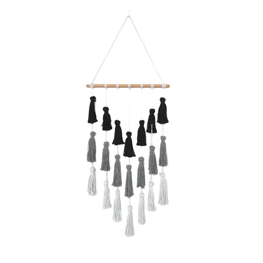 Minimalist Boho Woven Wall Art With Tassel Detailing - Mixed colors