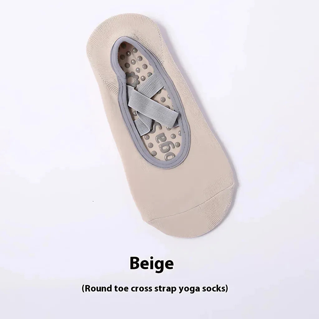 Minimalist Grip Socks For Yoga And Pilates - Beige / one size