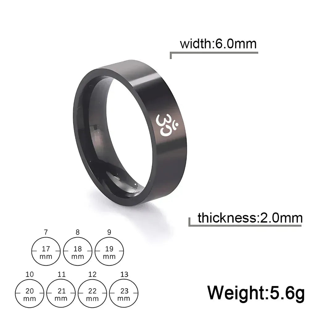 Minimalist Stainless Steel Metal Rings - Black 6mm / 7