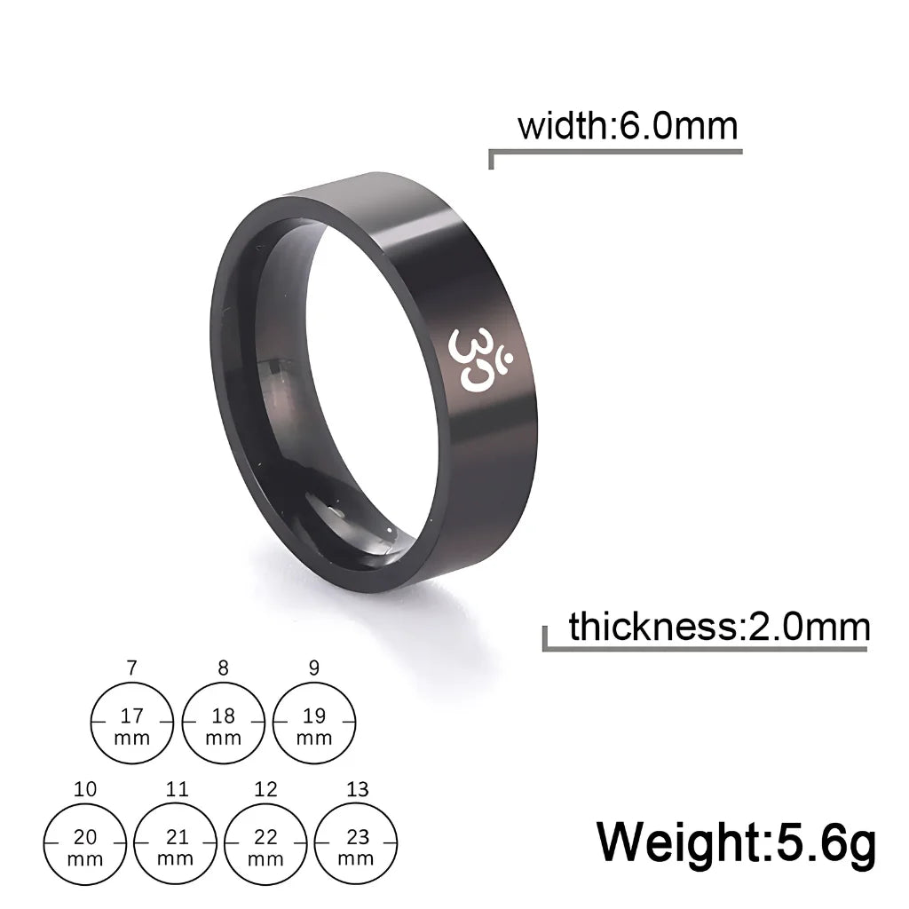 Minimalist Stainless Steel Metal Rings - Black 6mm / 7