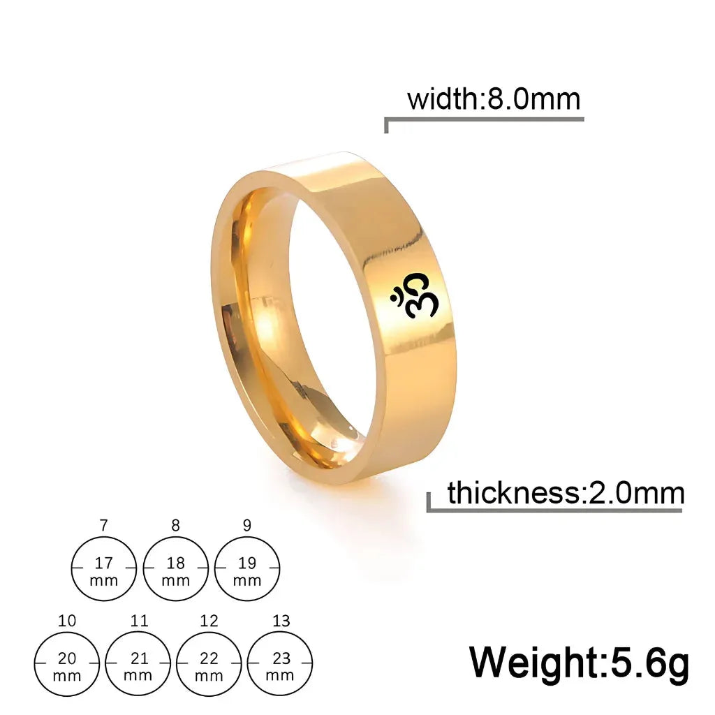 Minimalist Stainless Steel Metal Rings - Gold 8MM / 7