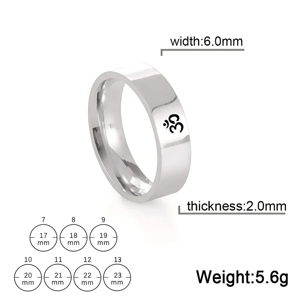Minimalist Stainless Steel Metal Rings - Steel Color 6mm / 7