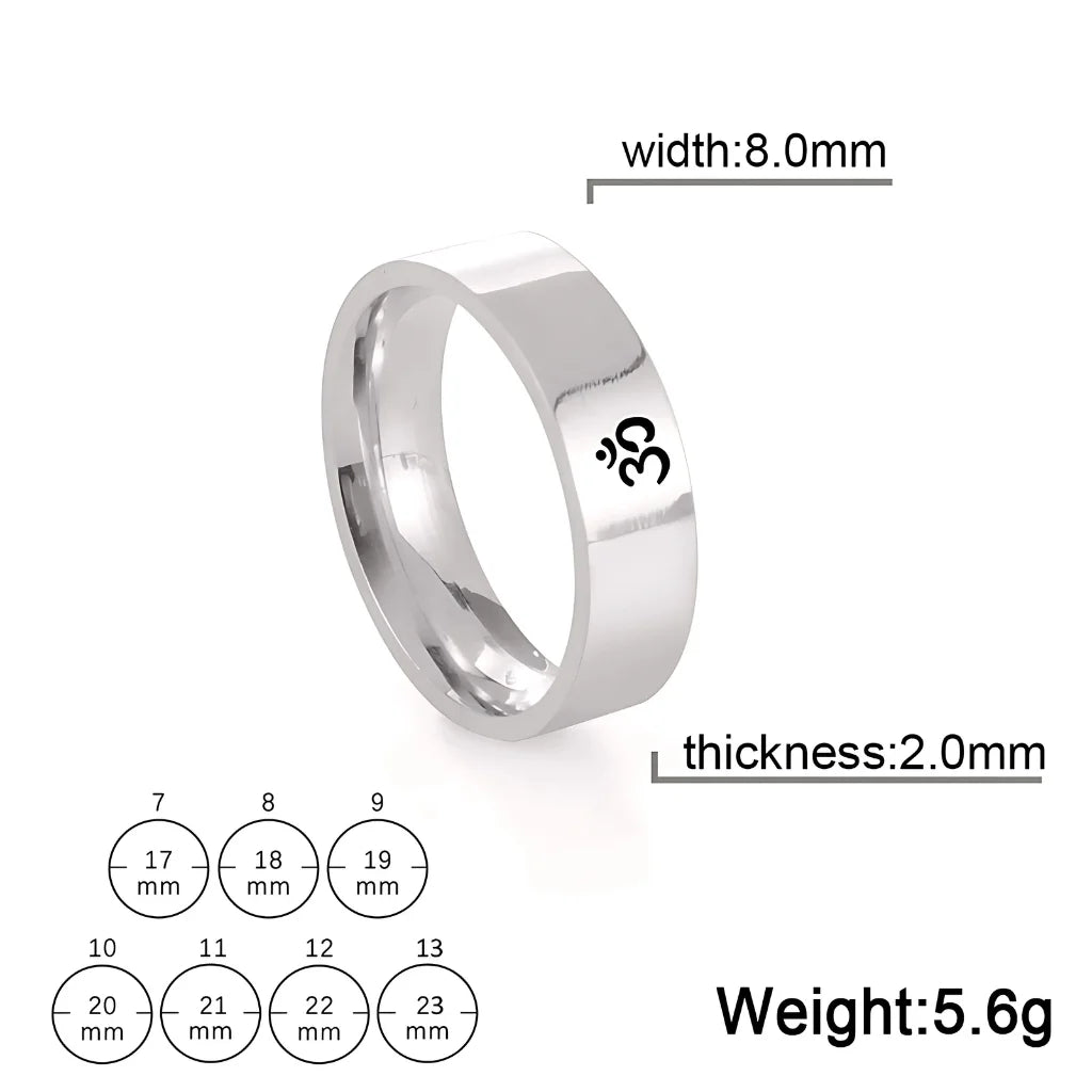 Minimalist Stainless Steel Metal Rings - Steel Color 8mm / 7