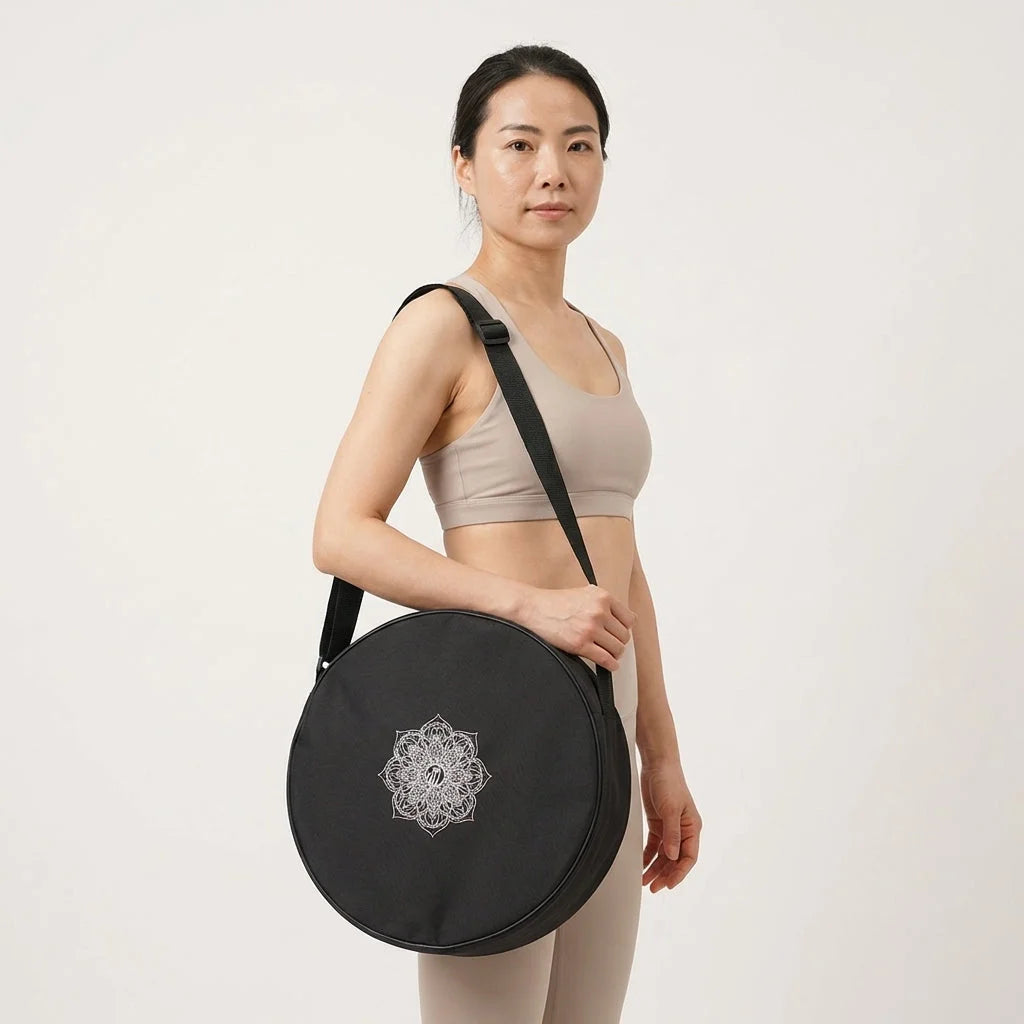 Minimalist Yoga Wheel Bag With Adjustable Straps - Black