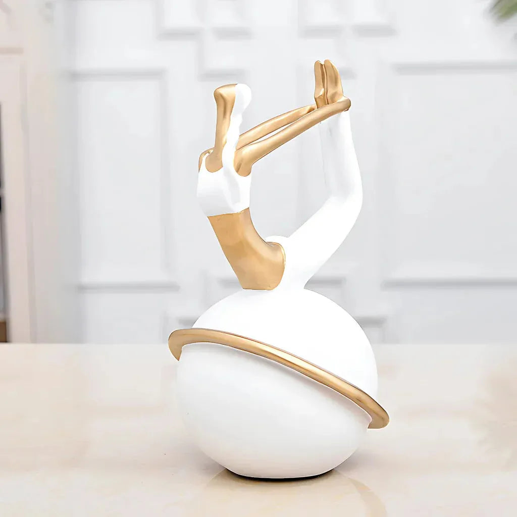 Modern Resin Statuette Yoga Pose Figurine - C / 30.5x14x14cm