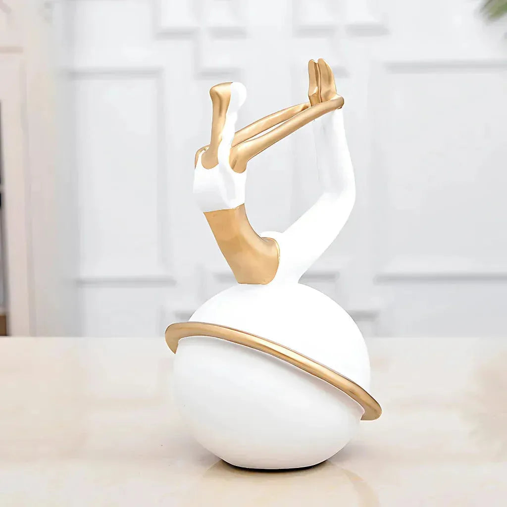 Modern Resin Statuette Yoga Pose Figurine - C / 30.5x14x14cm