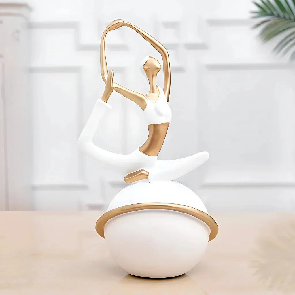 Modern Resin Statuette Yoga Pose Figurine - D / 30.5x14x14cm