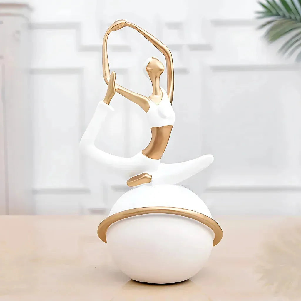 Modern Resin Statuette Yoga Pose Figurine - D / 30.5x14x14cm