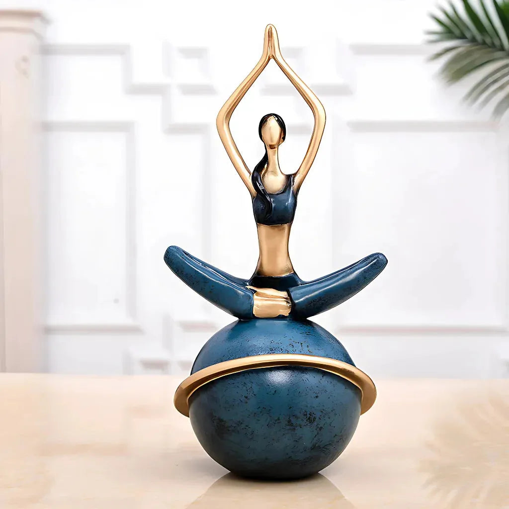 Modern Resin Statuette Yoga Pose Figurine - E / 30.5x14x14cm