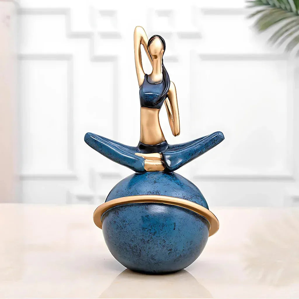 Modern Resin Statuette Yoga Pose Figurine - F / 30.5x14x14cm